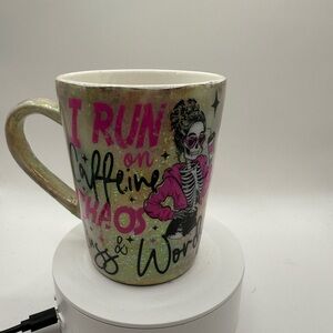 Skeleton Graphic Caffeine Chaos Cuss Words Coffee Mug Unique Handmade